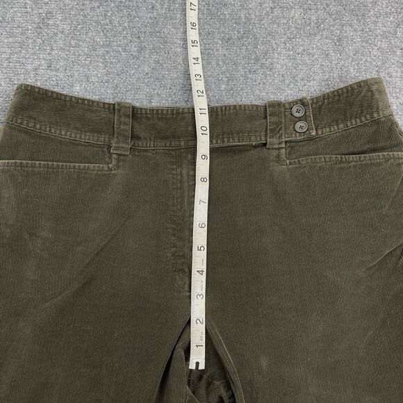 Talbots Corduroy Pants Womens 16 Petite Green Straight Leg Stretch Cotton Blend - Picture 6 of 7